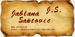 Jablana Šaptović vizit kartica